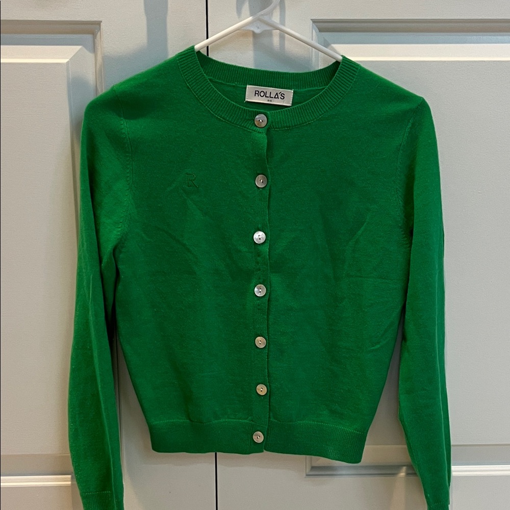 Rolla's Emerald Green Button-Up Cardigan